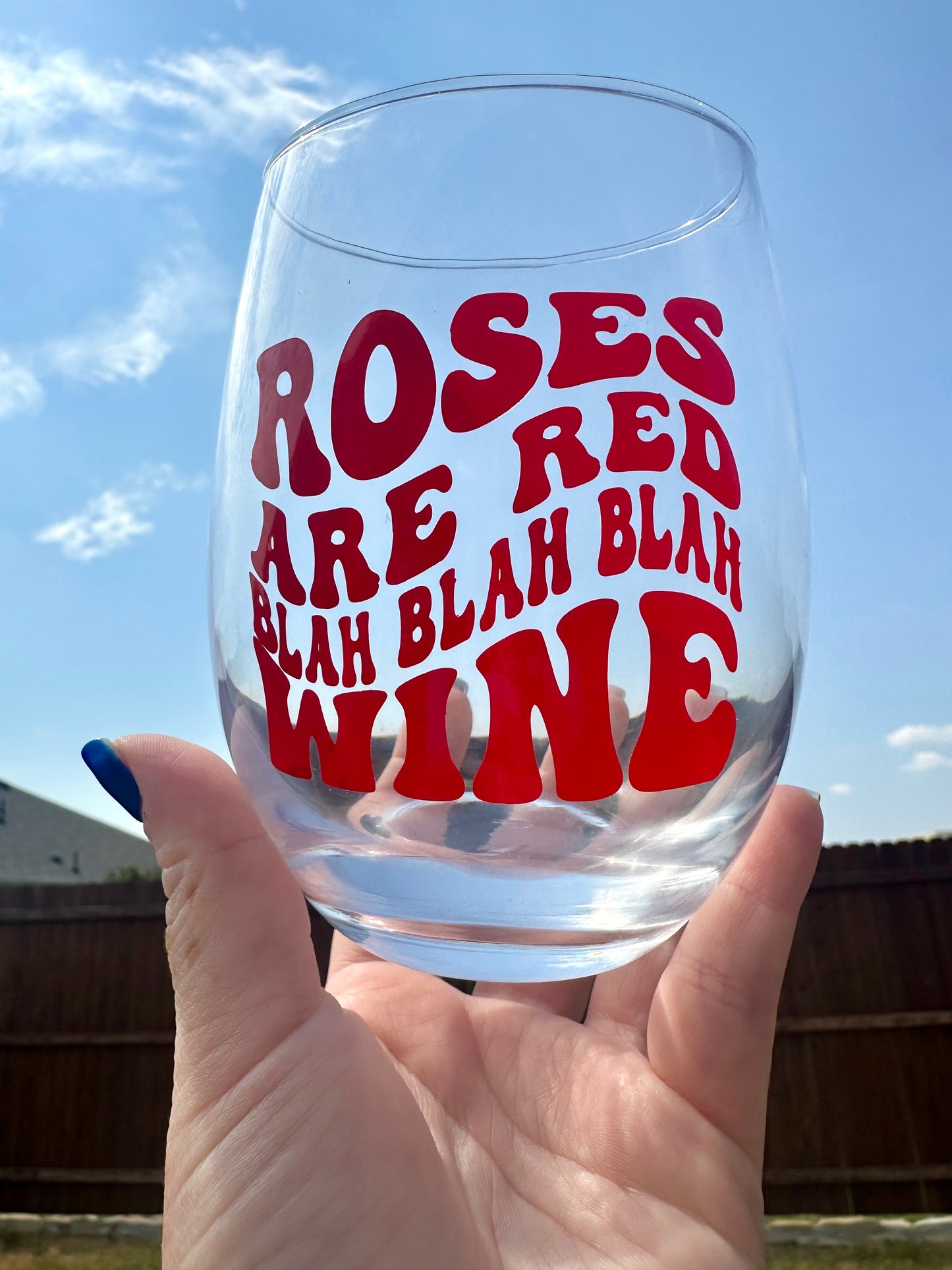 Roses Wine Glass