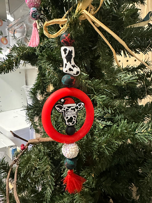 Red Mooey Christmas Ornament