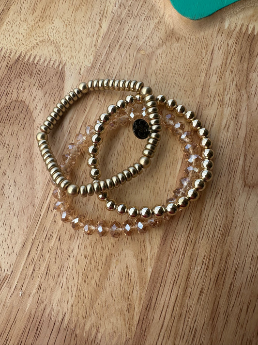 Set 3 gold bracelets