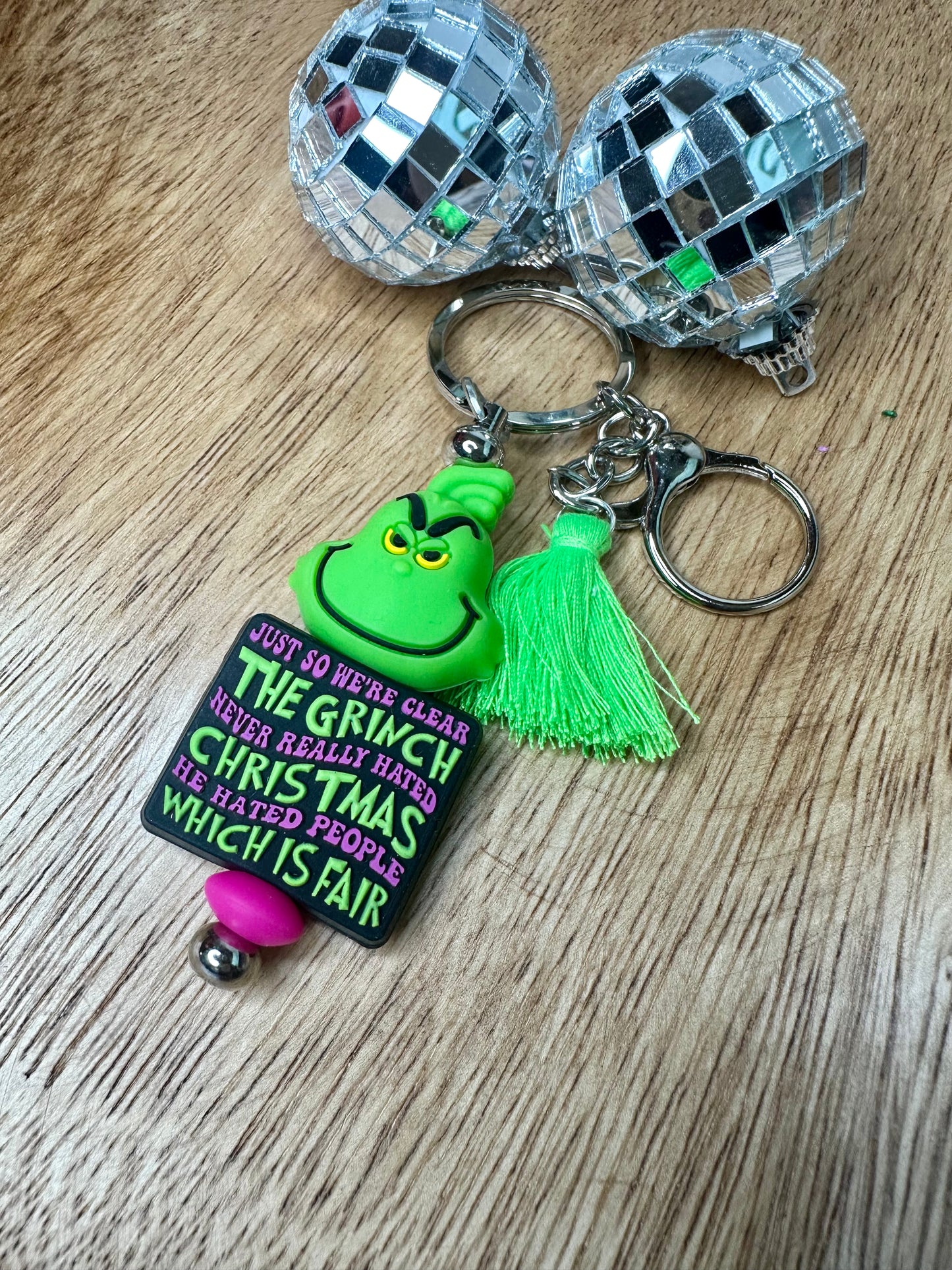 Grinch vs People Keychain